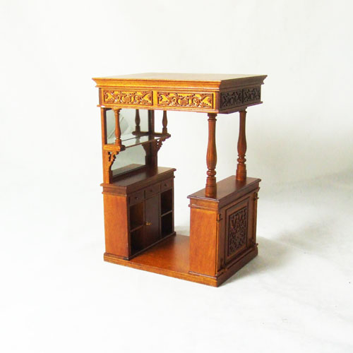 Dollhouse miniature 1:12 - Beautiful Old World style home bar - Click Image to Close